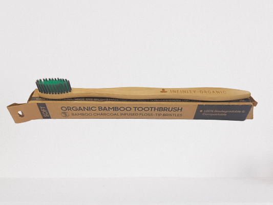 Organic Bamboo Toothbrush Charcoal S-curve (Adult)