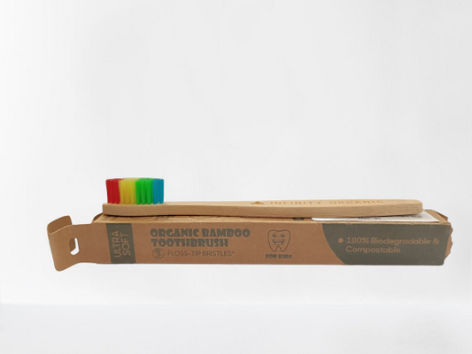 Organic Bamboo Toothbrush C-curve Rainbow (kids)