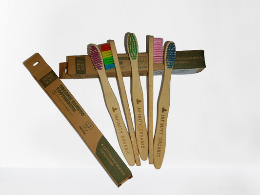 Organic Bamboo Toothbrush S-curve Rainbow (kids)